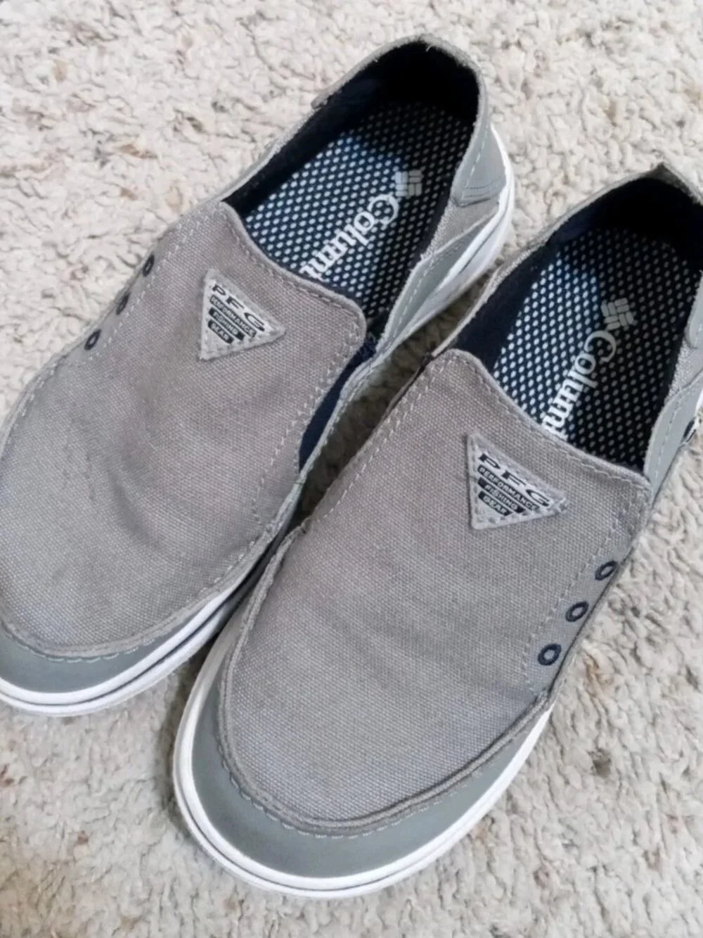 Columbia Bahama PFG Kids Shoes, Size1 Gray, Slip On Omni Grip